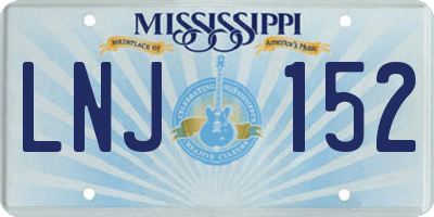 MS license plate LNJ152