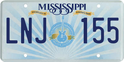 MS license plate LNJ155
