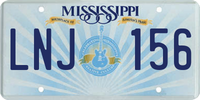 MS license plate LNJ156