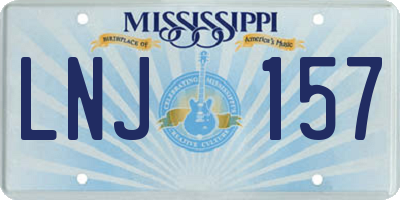MS license plate LNJ157