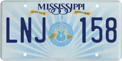 MS license plate LNJ158