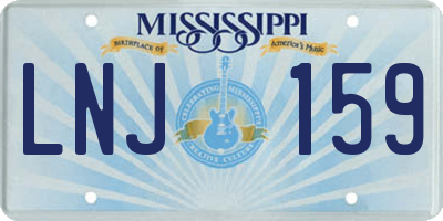 MS license plate LNJ159