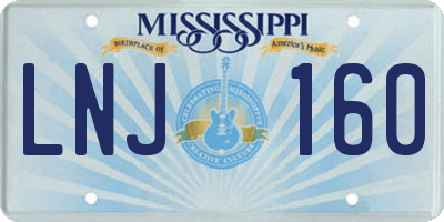 MS license plate LNJ160