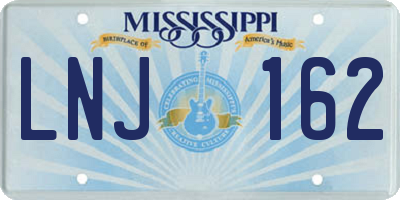 MS license plate LNJ162