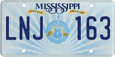MS license plate LNJ163