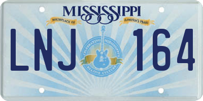 MS license plate LNJ164