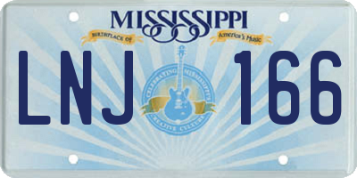 MS license plate LNJ166