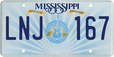 MS license plate LNJ167