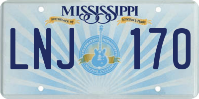 MS license plate LNJ170