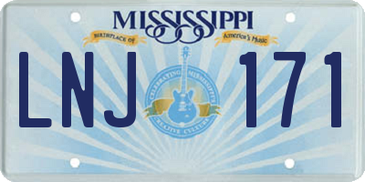 MS license plate LNJ171
