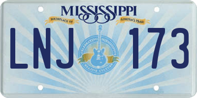 MS license plate LNJ173