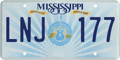 MS license plate LNJ177