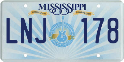 MS license plate LNJ178