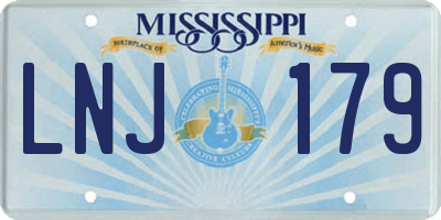 MS license plate LNJ179