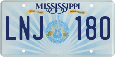 MS license plate LNJ180