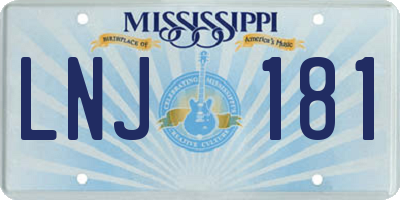 MS license plate LNJ181