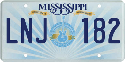 MS license plate LNJ182