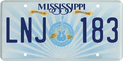 MS license plate LNJ183