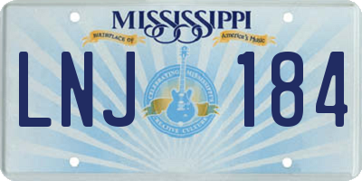 MS license plate LNJ184