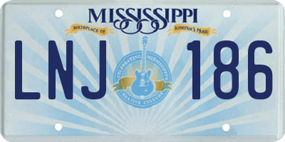 MS license plate LNJ186