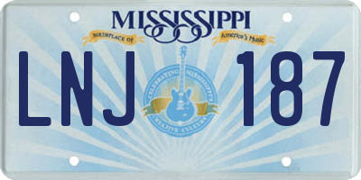 MS license plate LNJ187