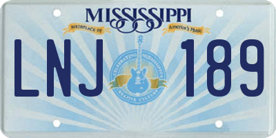 MS license plate LNJ189