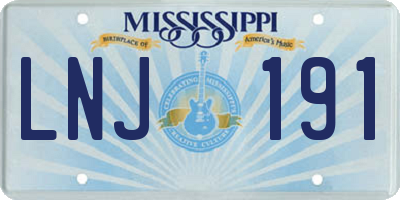 MS license plate LNJ191