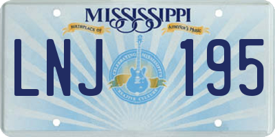 MS license plate LNJ195