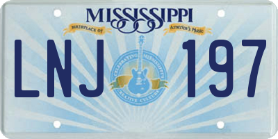 MS license plate LNJ197