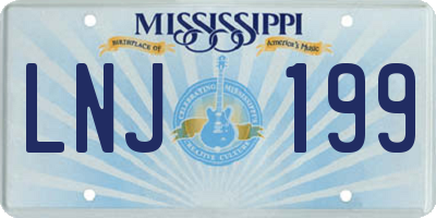 MS license plate LNJ199