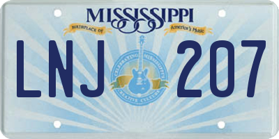 MS license plate LNJ207