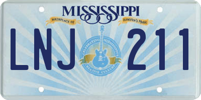 MS license plate LNJ211