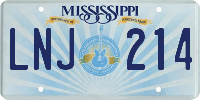 MS license plate LNJ214