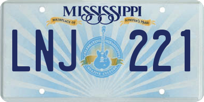 MS license plate LNJ221