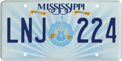 MS license plate LNJ224
