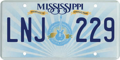 MS license plate LNJ229