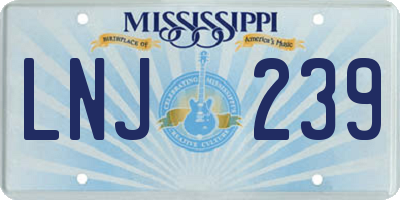 MS license plate LNJ239