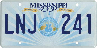 MS license plate LNJ241
