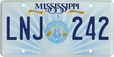 MS license plate LNJ242