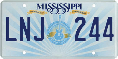 MS license plate LNJ244