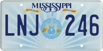 MS license plate LNJ246