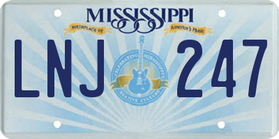 MS license plate LNJ247