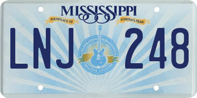 MS license plate LNJ248