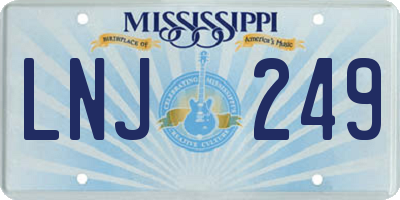 MS license plate LNJ249