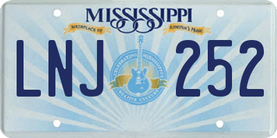 MS license plate LNJ252