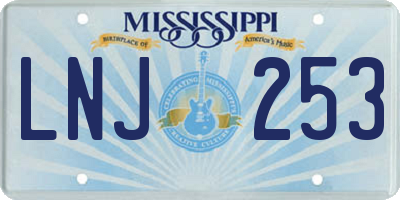 MS license plate LNJ253