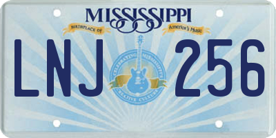 MS license plate LNJ256