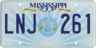 MS license plate LNJ261