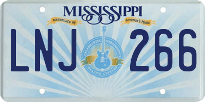 MS license plate LNJ266