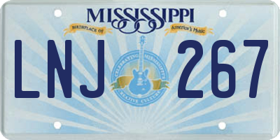 MS license plate LNJ267